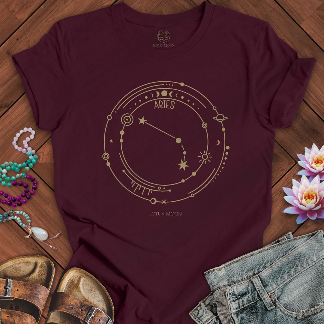 Constellation Aries Tee Maroon