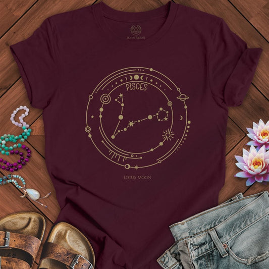 Constellation Pisces Tee Maroon