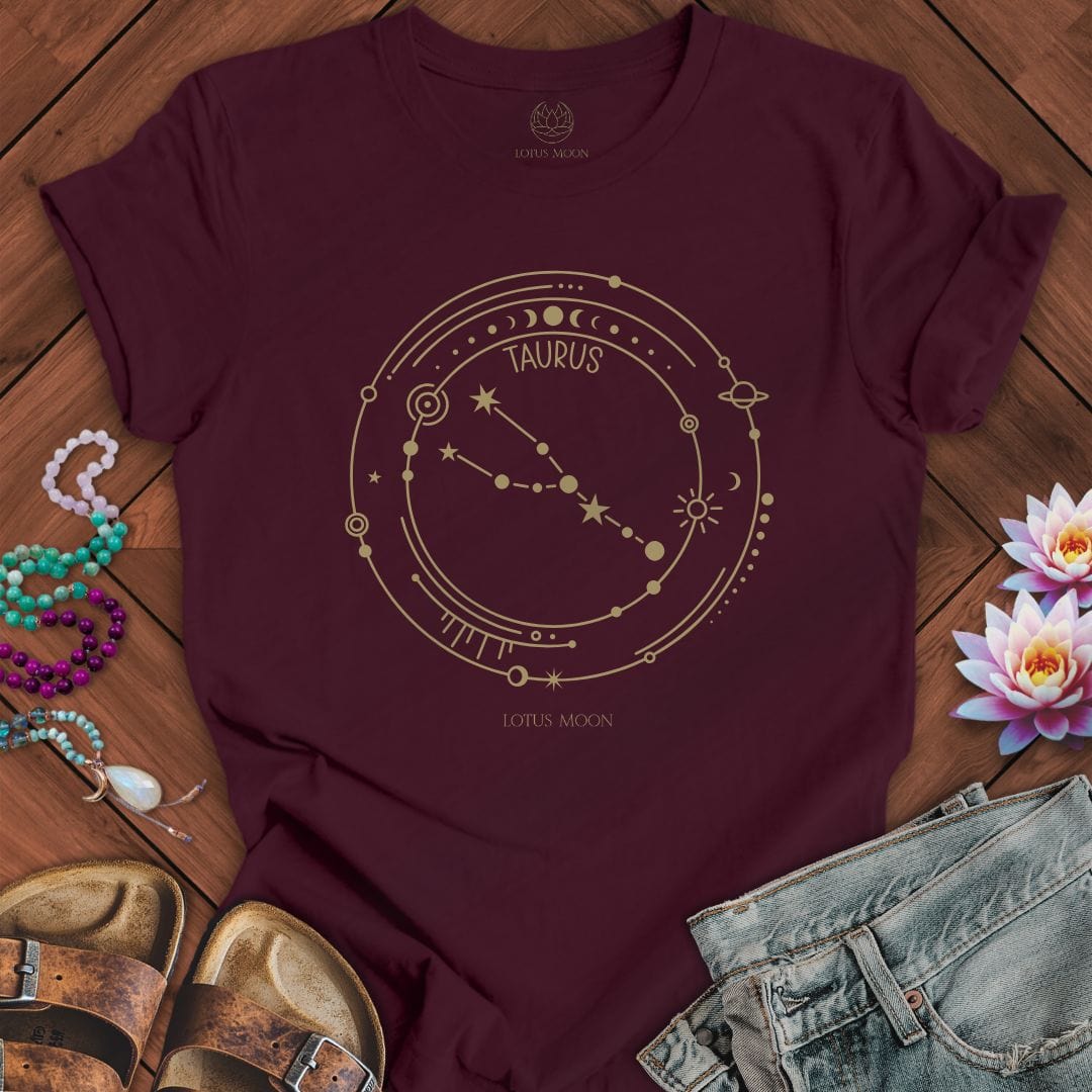 Constellation Taurus Tee Maroon