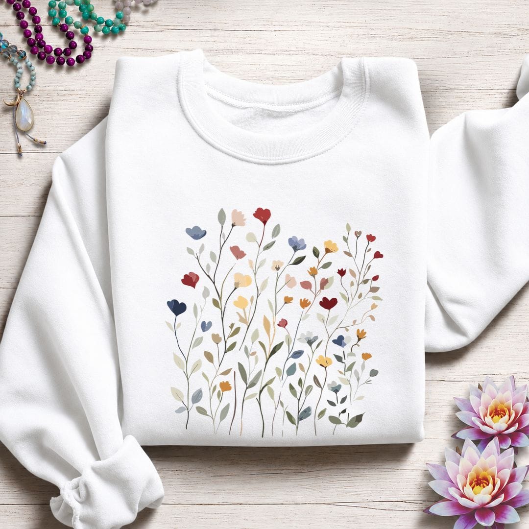 Dainty Flowers Sweatshirt White