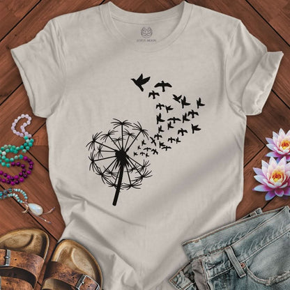 Dandelion Birds Tee Heather Dust