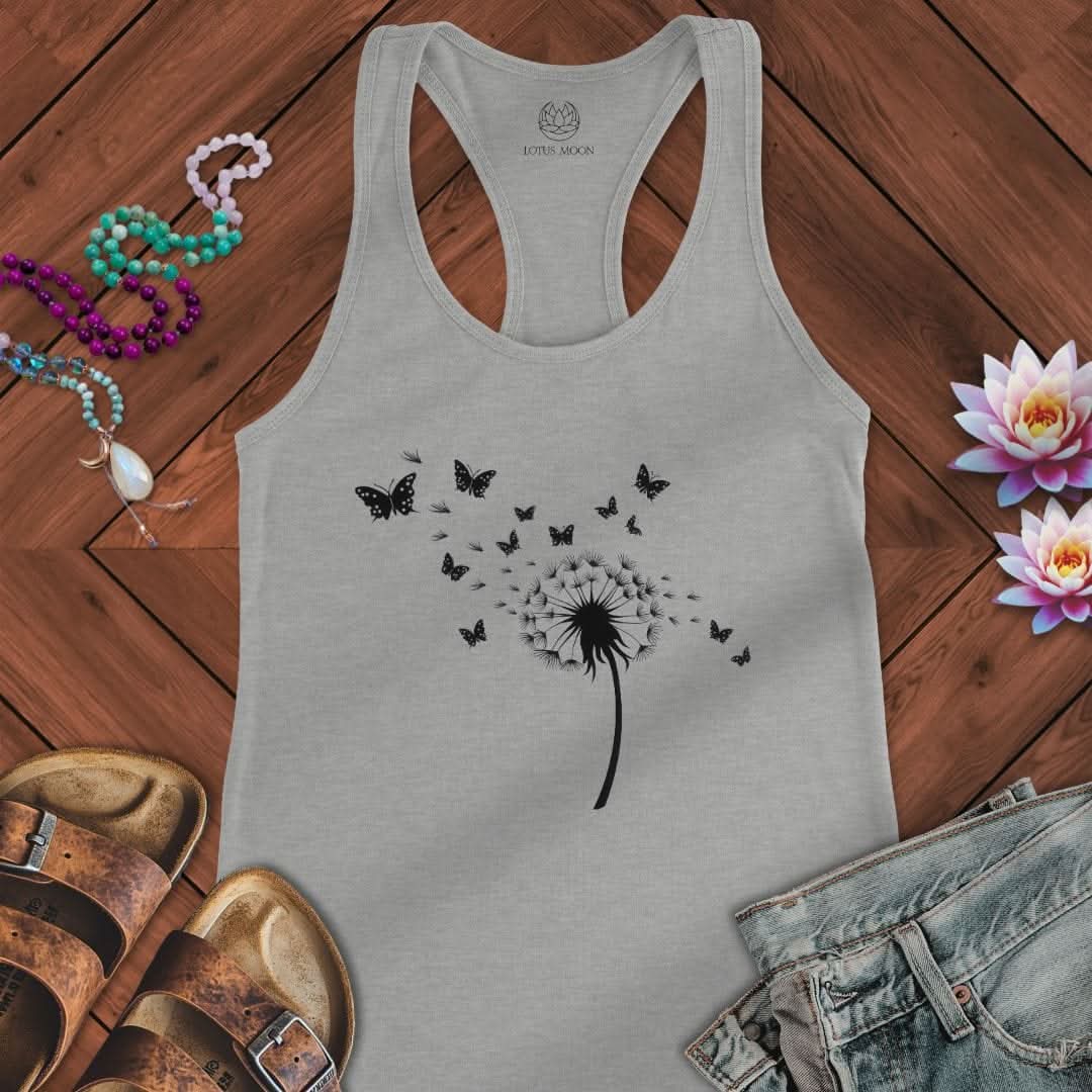 Dandelion Butterflies Tank Heather Grey