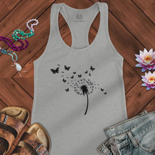 Dandelion Butterflies Tank Heather Grey