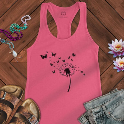 Dandelion Butterflies Tank Solid Hot Pink