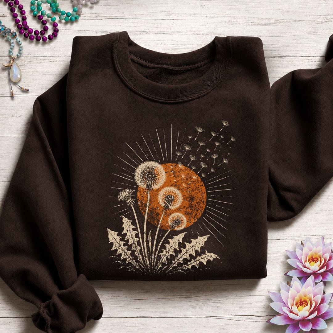 Dandelion Sun Sweatshirt Dark Chocolate
