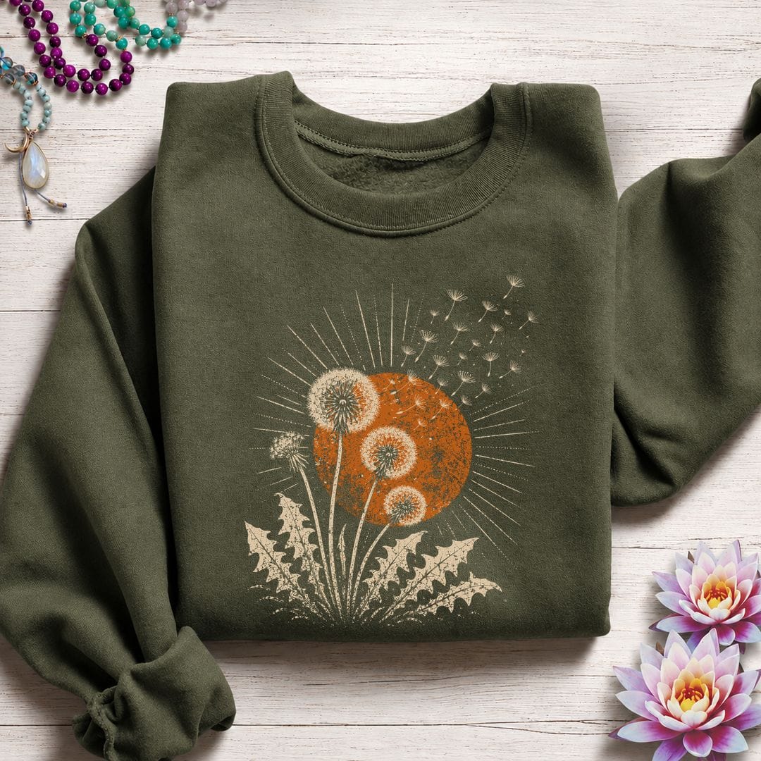Dandelion Sun Sweatshirt Military Green