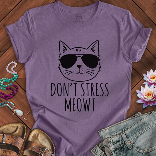 Don't Stress Meowt Tee Heather Purple