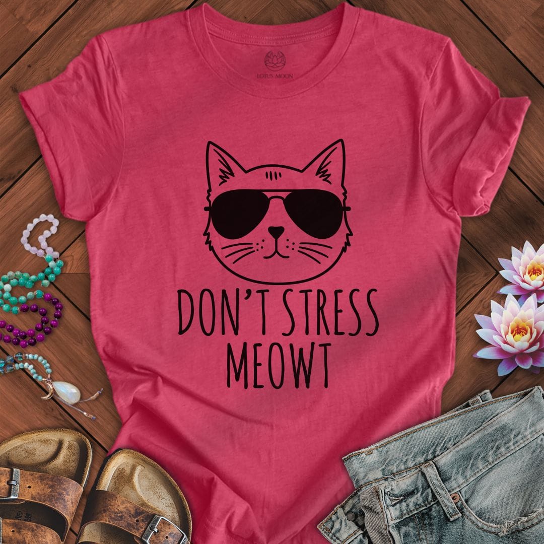 Printify T-Shirt Don't Stress Meowt Tee Heather Raspberry / S