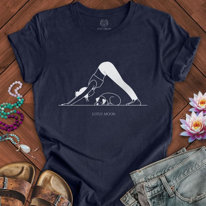 Downward Dog Tee Heather Midnight Navy