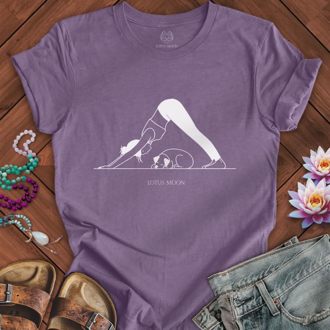 Downward Dog Tee Heather Purple