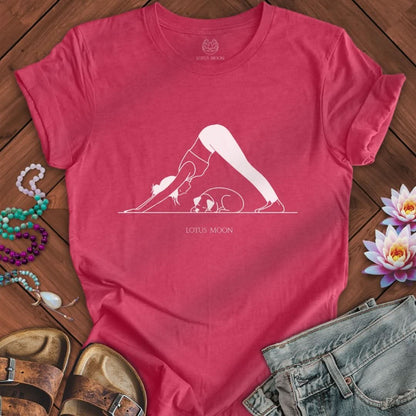 Downward Dog Tee Heather Raspberry