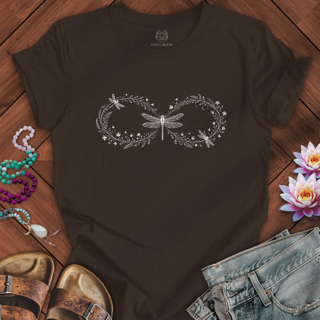 Printify T-Shirt Dragonfly Infinity Tee Brown / S