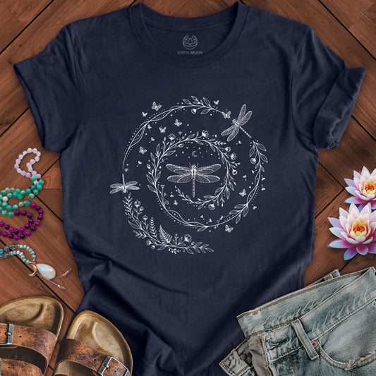 Dragonfly Spiral Tee Heather Midnight Navy