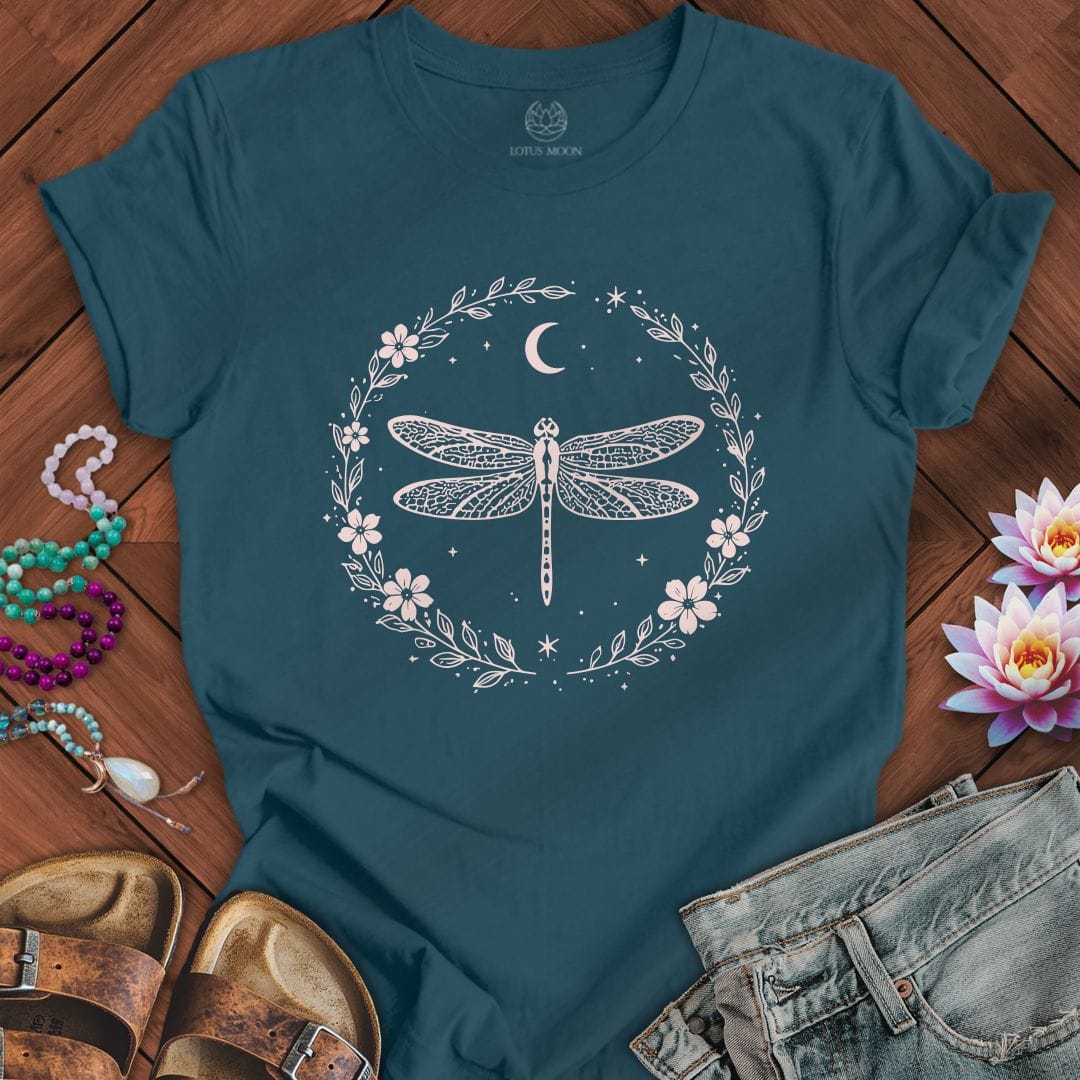 Dragonfly Wreath Tee Deep Teal