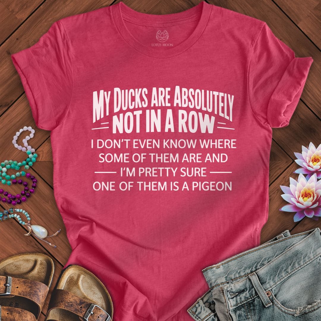 Printify T-Shirt Ducks In A Row Tee Heather Raspberry / S