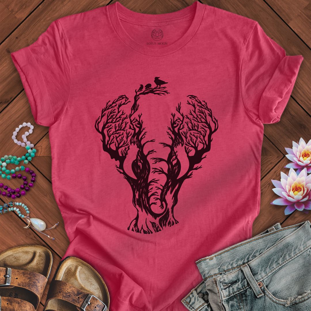 Elephant Tree Tee Heather Raspberry