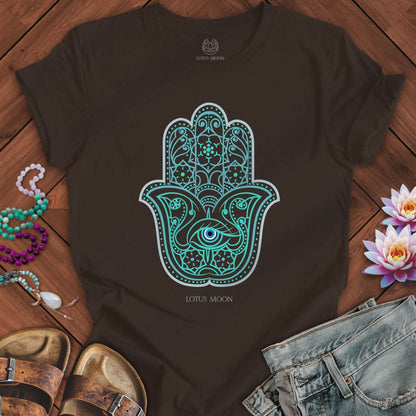 Evil Eye Hamsa Tee Brown