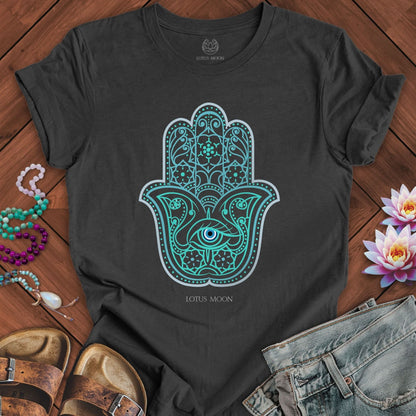 Evil Eye Hamsa Tee Dark Grey Heather