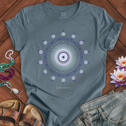 Evil Eye Mandala Tee Heather Slate