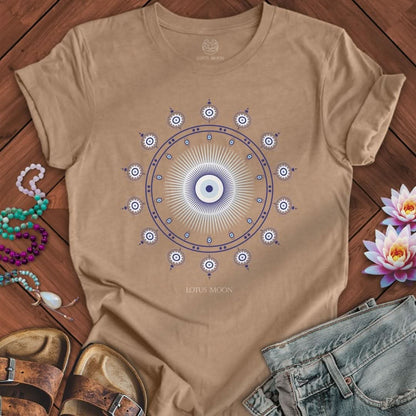 Evil Eye Mandala Tee Heather Tan