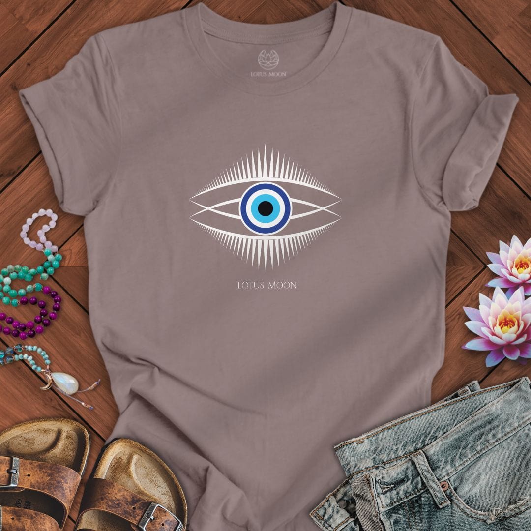 Evil Eye Tee Pebble Brown