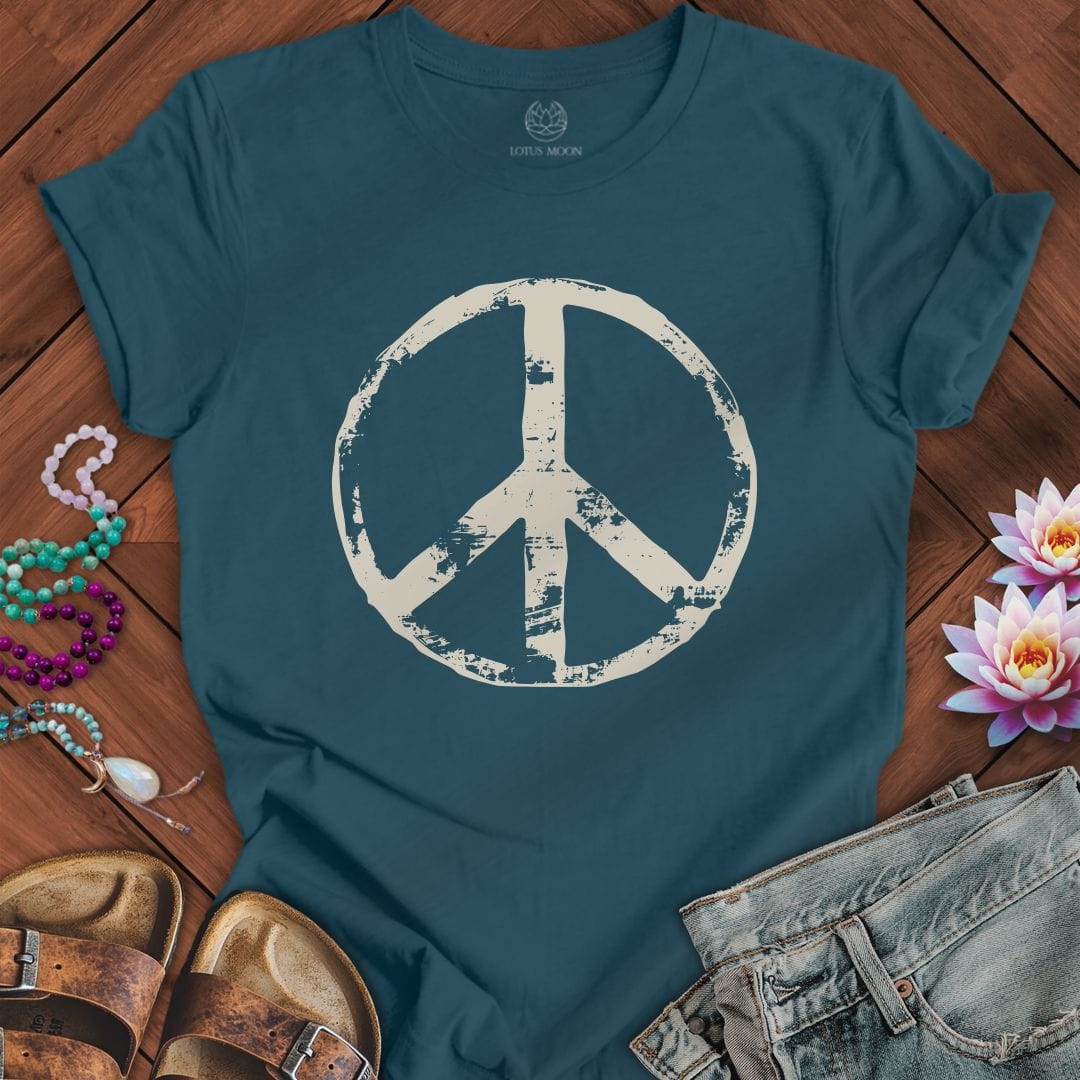 Printify T-Shirt Fall Classic Peace Tee Deep Teal / S