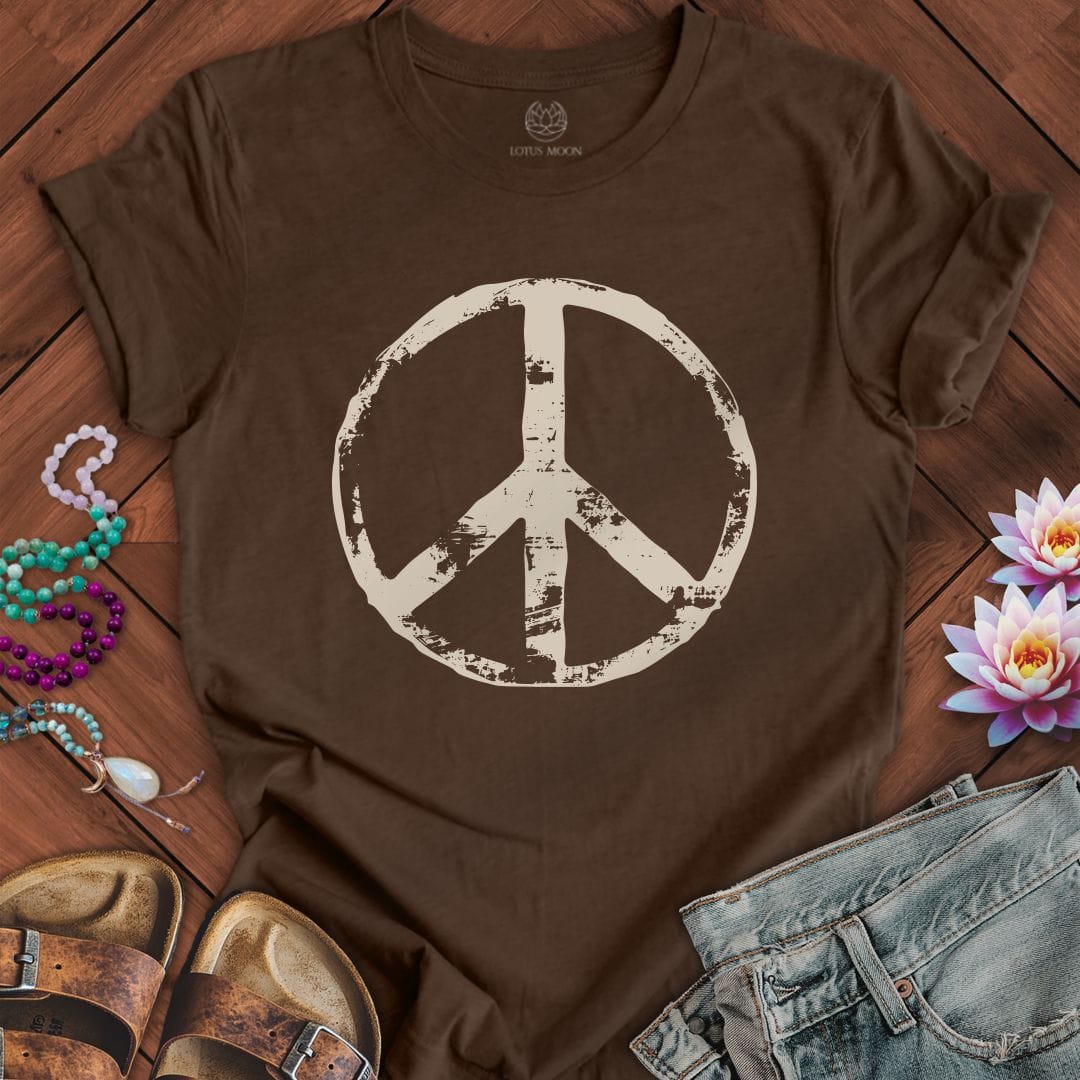 Printify T-Shirt Fall Classic Peace Tee Heather Brown / S