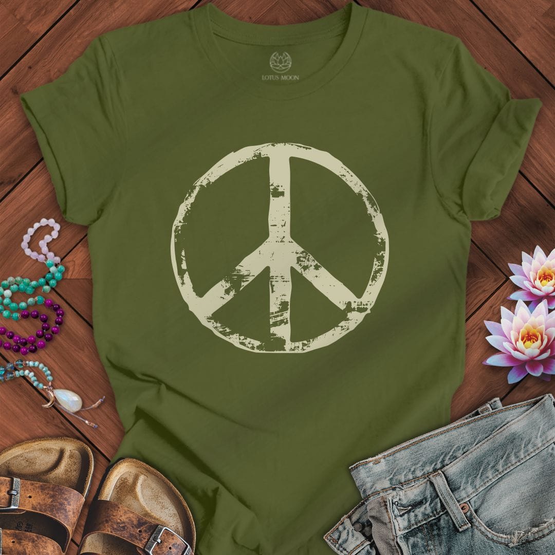 Printify T-Shirt Fall Classic Peace Tee Olive / S