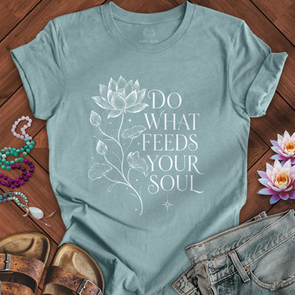 Printify T-Shirt Feed Your Soul Tee Heather Blue Lagoon / S