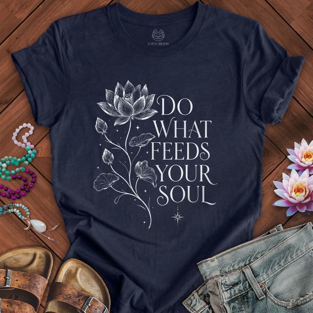 Printify T-Shirt Feed Your Soul Tee Heather Midnight Navy / S