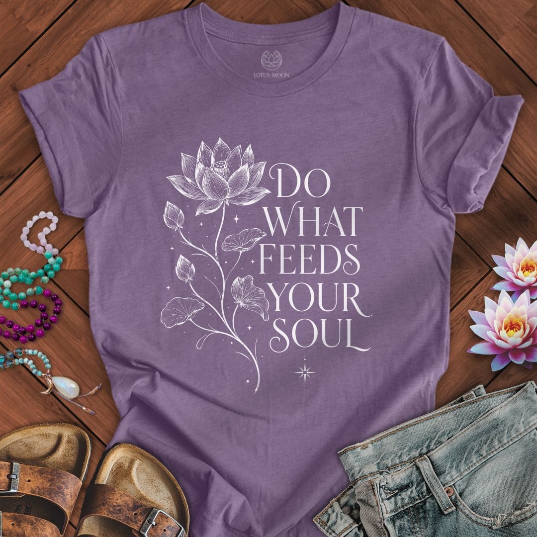 Printify T-Shirt Feed Your Soul Tee Heather Purple / S