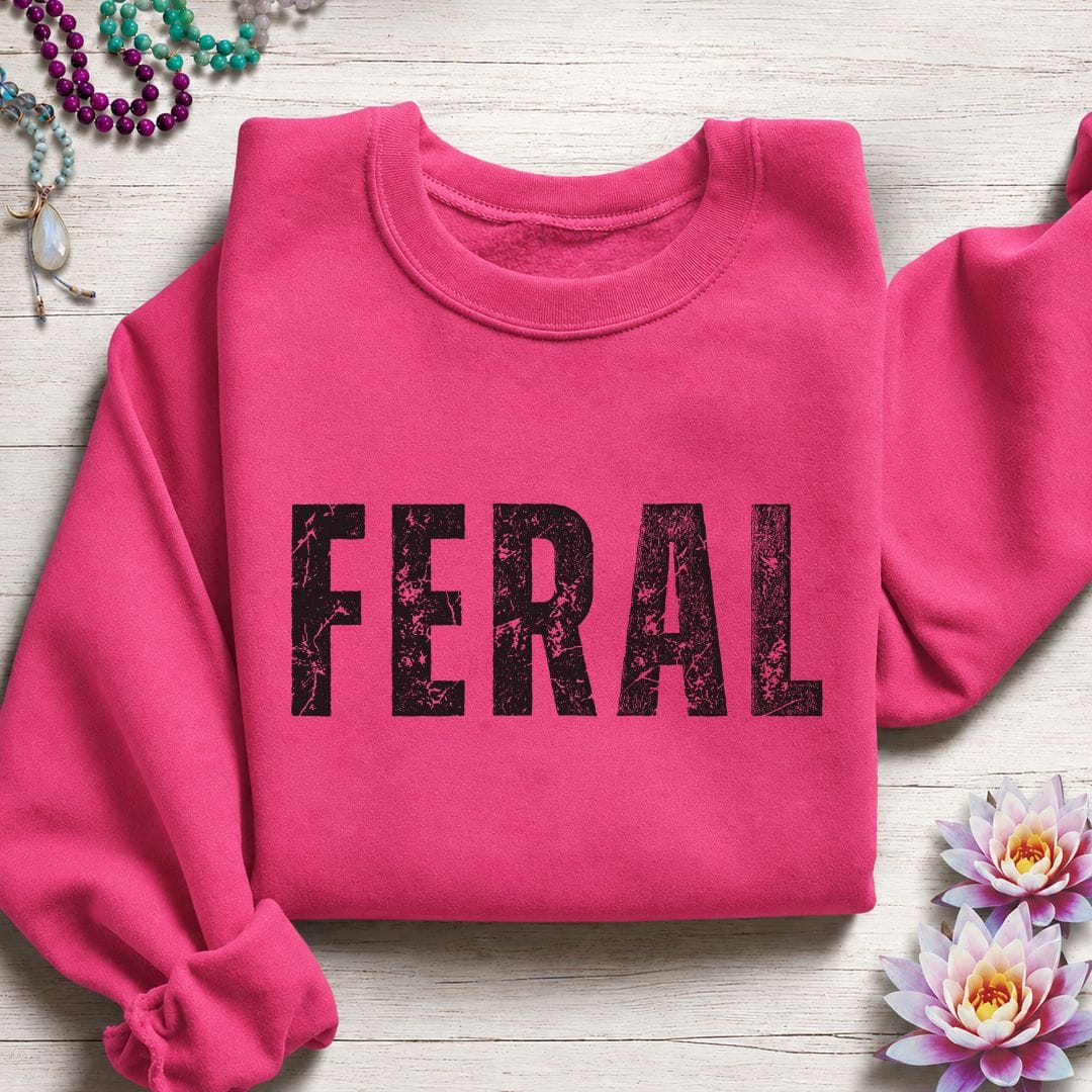 Printify Sweatshirt Feral Sweatshirt Heliconia / S