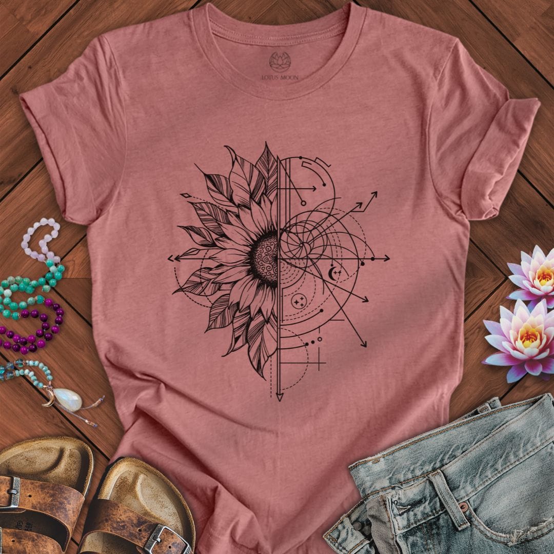 Fibonacci Flower Tee Heather Mauve