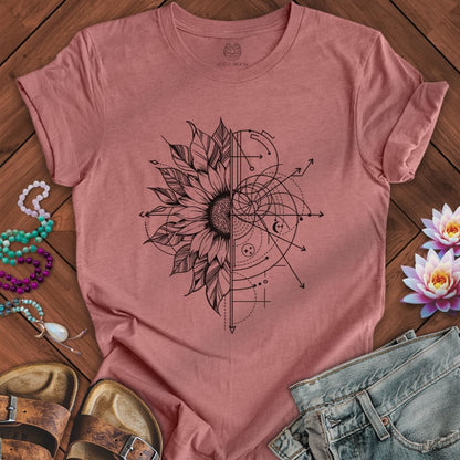 Fibonacci Flower Tee Heather Mauve