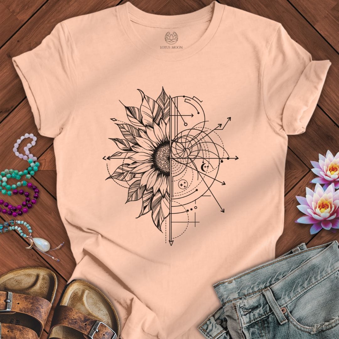 Fibonacci Flower Tee Peach