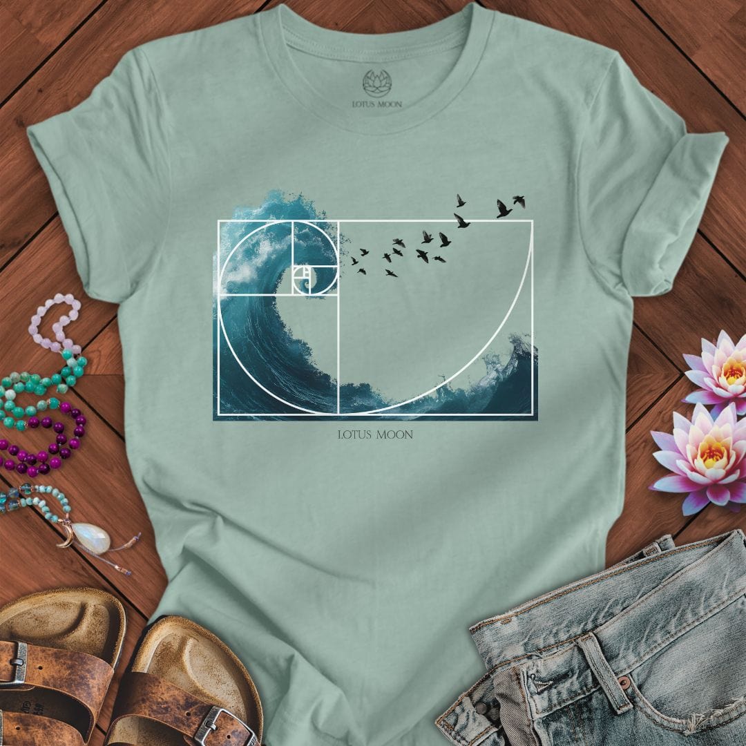 Fibonacci Wave Tee Dusty Blue