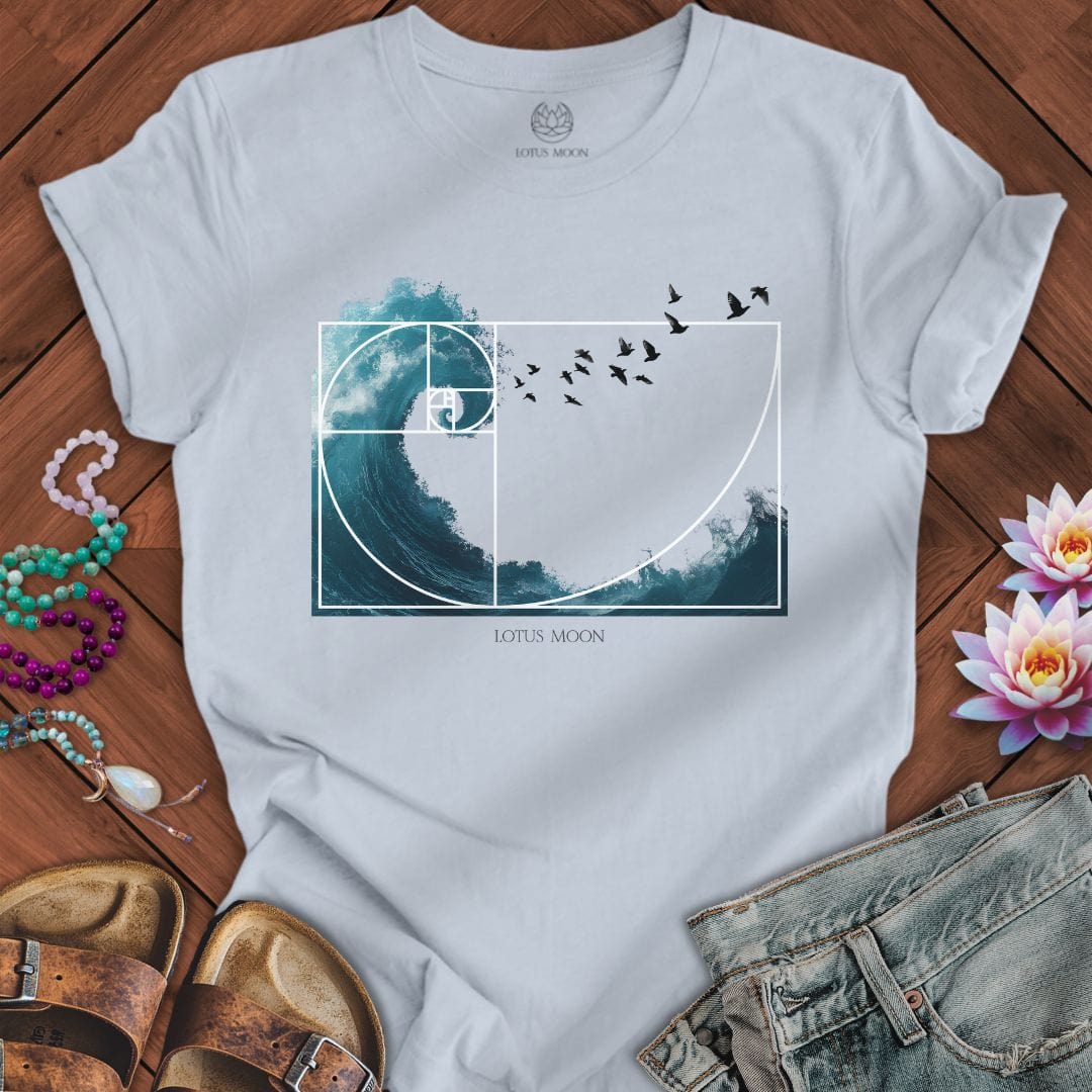 Fibonacci Wave Tee Light Blue