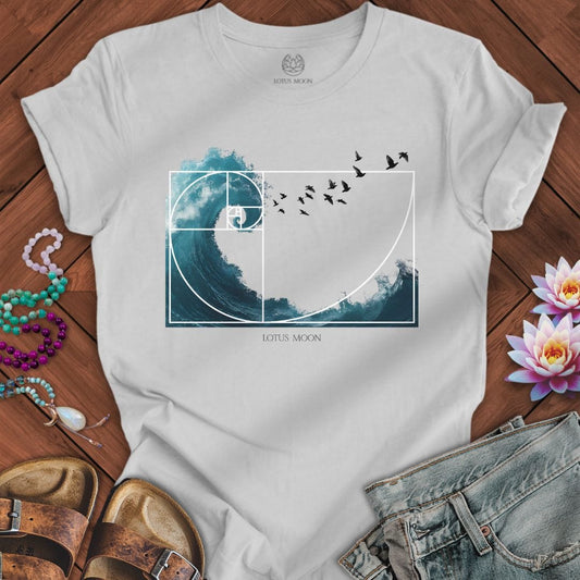 Fibonacci Wave Tee Solid Athletic Grey