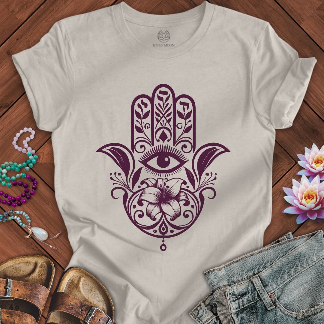 Floral Hamsa Tee Heather Dust