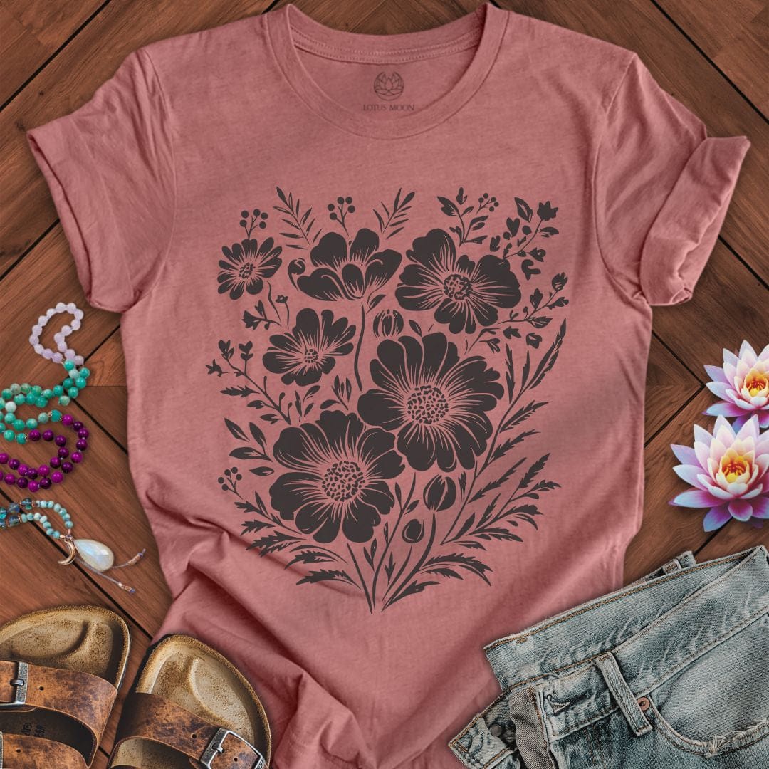 Floral Tee Heather Mauve