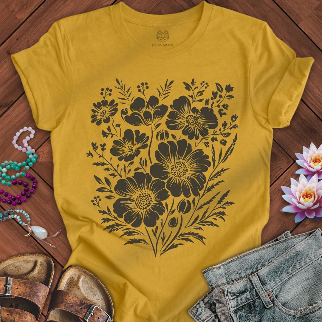 Floral Tee Heather Mustard