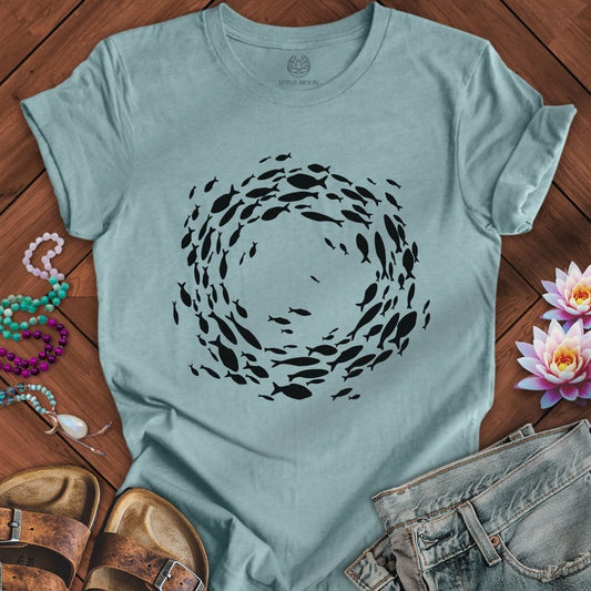 Follow The Leader Tee Heather Blue Lagoon