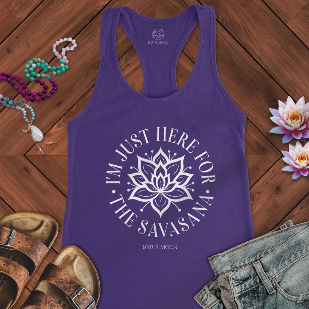 For The Savasana Tank Solid Purple Rush