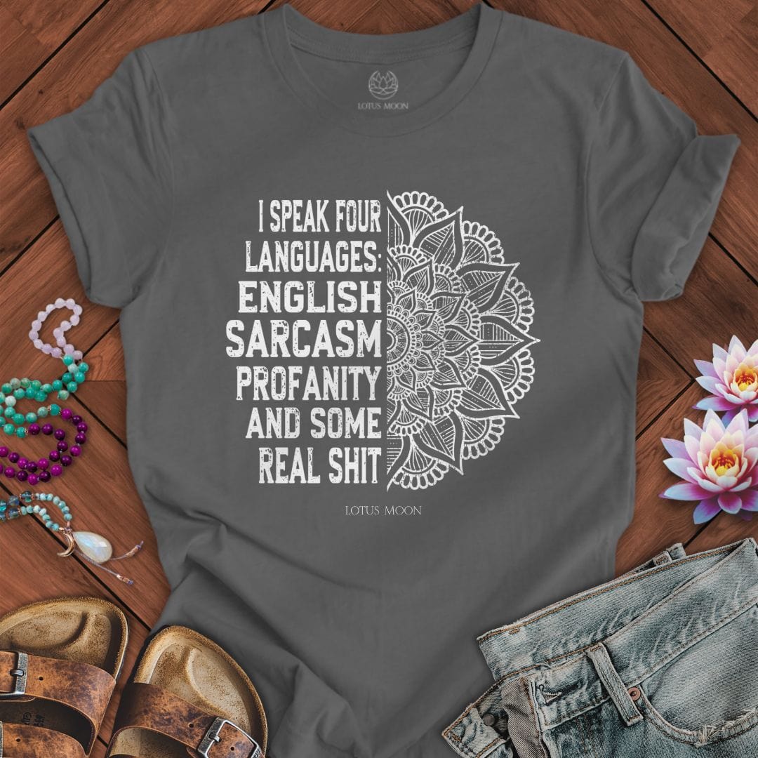 Four Languages Tee Asphalt