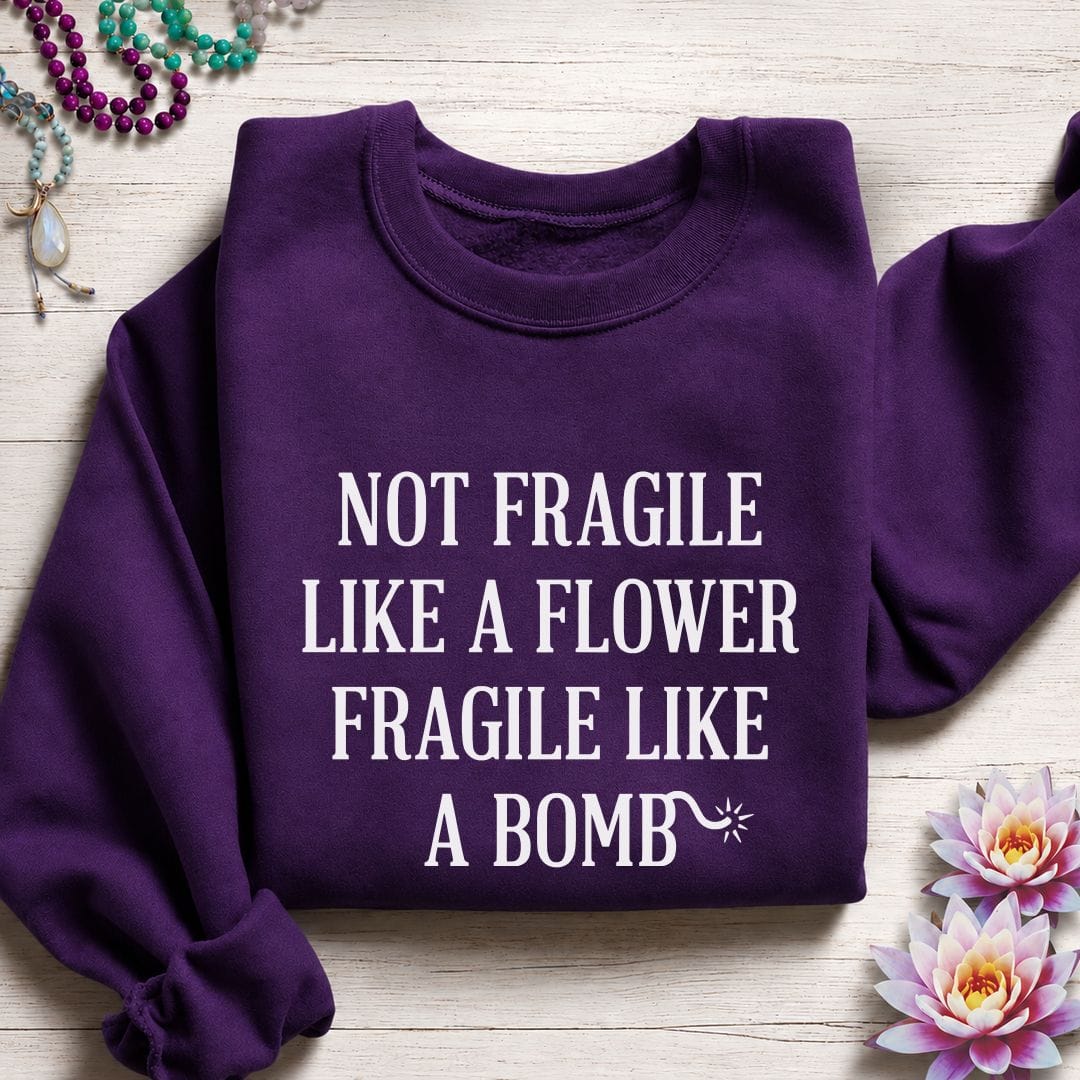Fragile Sweatshirt Purple