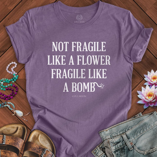 Fragile Tee Heather Purple