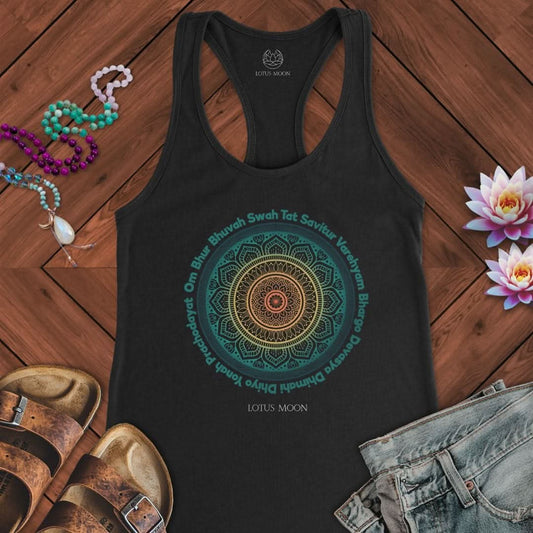 Gayatri Mantra Tank Solid Black