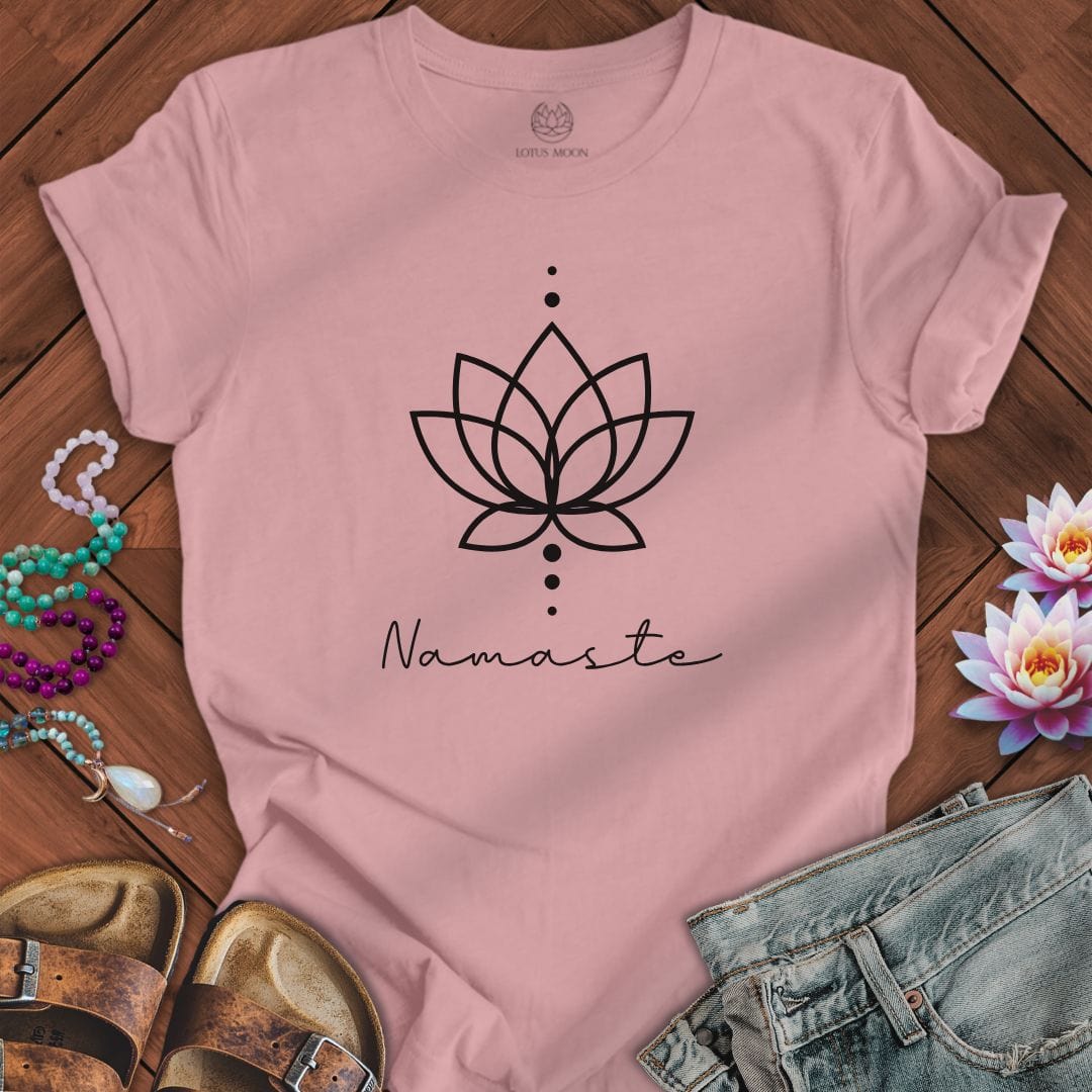 Geometric Namaste Lotus Tee Orchid