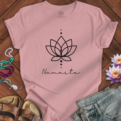 Geometric Namaste Lotus Tee Orchid