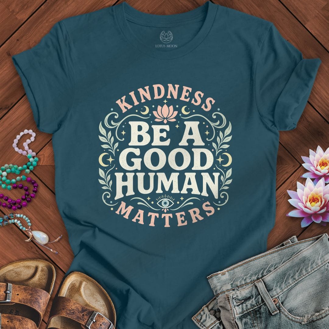 Printify T-Shirt Good Human Tee Deep Teal / S